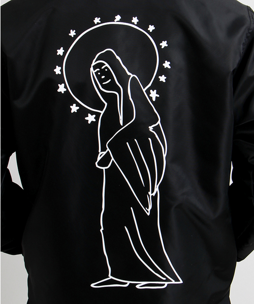 Mark Gonzales（マーク・ゴンザレス）の「∴WEGO/Mark Gonzales（マークゴンザレス）コラボコーチジャケット（ナイロンジャケット・メンズ・ブラック/ネイビー・LARGE/MEDIUM）」の5枚目の写真