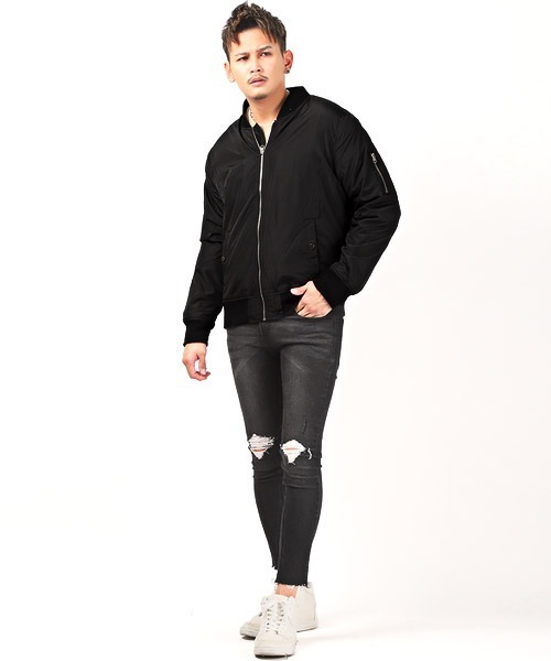 LUXSTYLE(ラグスタイル)の「裏ボアMA-1ジャケット(MA-1・メンズ・ブラック/ネイビー/カーキ・M/L/XL)」の21枚目の写真