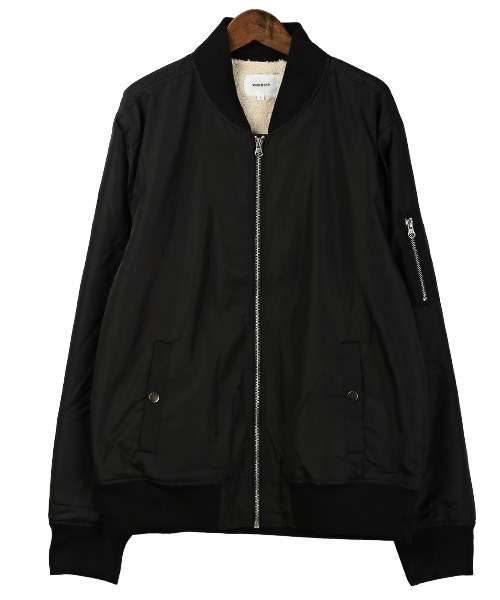 LUXSTYLE（ラグスタイル）の「裏ボアMA-1ジャケット（MA-1・メンズ・ブラック/ネイビー/カーキ・M/L/XL）」の4枚目の写真