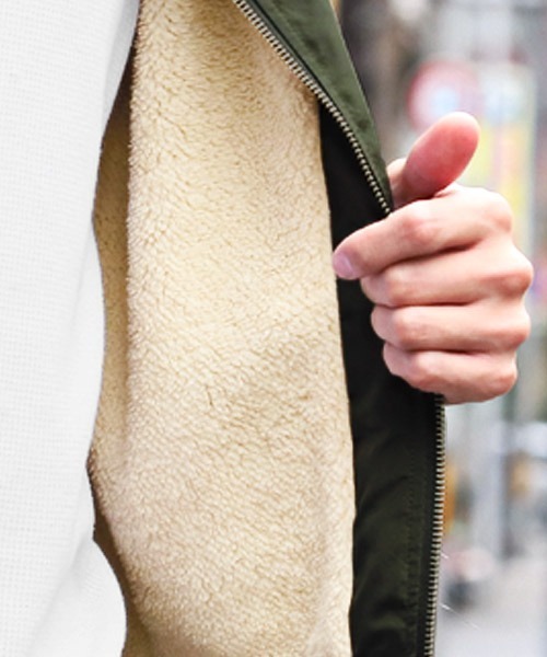 LUXSTYLE（ラグスタイル）の「裏ボアMA-1ジャケット（MA-1・メンズ・ブラック/ネイビー/カーキ・M/L/XL）」の22枚目の写真