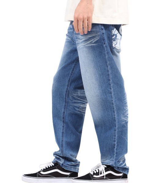 NESTA BRAND(ネスタブランド)の「ステッチビッグロゴストレッチワイドデニムパンツ(デニムパンツ・メンズ・インディゴブルー・L/XL/M)」の7枚目の写真
