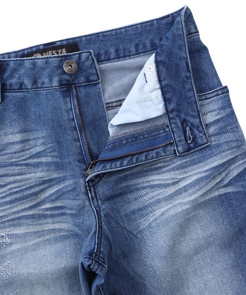NESTA BRAND(ネスタブランド)の「ステッチビッグロゴストレッチワイドデニムパンツ(デニムパンツ・メンズ・インディゴブルー・L/XL/M)」の10枚目の写真