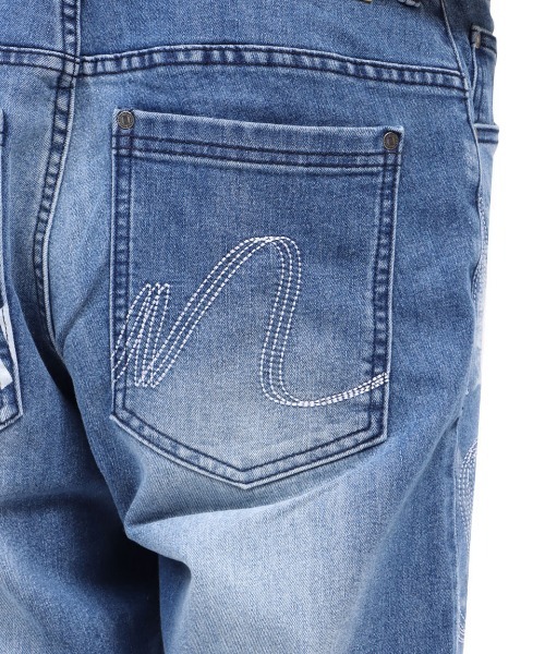 NESTA BRAND(ネスタブランド)の「ステッチビッグロゴストレッチワイドデニムパンツ(デニムパンツ・メンズ・インディゴブルー・L/XL/M)」の13枚目の写真