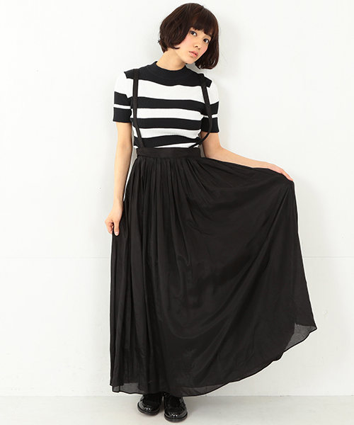 Ray BEAMS(レイビームス)の「Ray BEAMS / サス付き ギャザーマキシスカート(スカート・レディース・ブラック/グレー・1/0)」の22枚目の写真