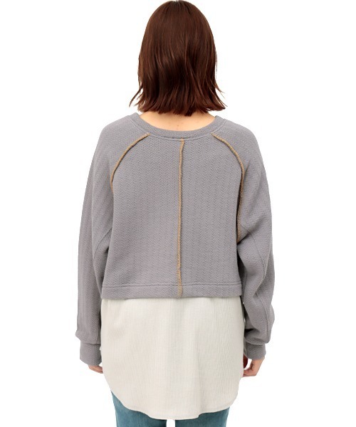 チチカカ（チチカカ）の「ブランケットステッチレイヤードプルオーバー（Tシャツ/カットソー・レディース・グレー/グリーン/アイボリー・FREE）」の10枚目の写真