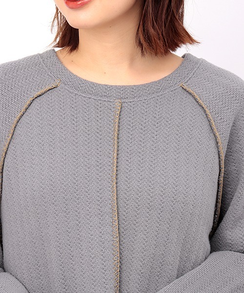 チチカカ（チチカカ）の「ブランケットステッチレイヤードプルオーバー（Tシャツ/カットソー・レディース・グレー/グリーン/アイボリー・FREE）」の11枚目の写真