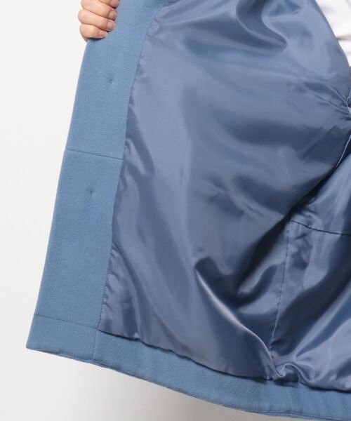 GRANDMA MAMA DAUGHTER（グランマママドーター）の「【 GRANDMA MAMA DAUGHTER / グランマ ママ ドーター 】 ウールモッサー フーテッドミドルコート GJ831841  KTI（ステンカラーコート・レディース・サックスブルー・1/000）」の4枚目の写真