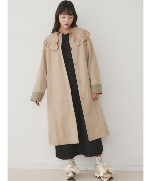 merry jenny（メリージェニー）の「ベストレイヤードトレンチコート（トレンチコート・レディース・ベージュ/オフホワイト/カーキ・FREE）」の7枚目の写真