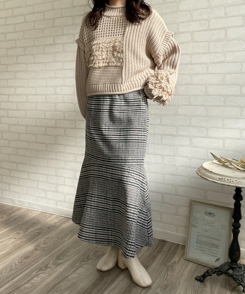 Chiaro(キアロ)の「チェックマーメイドスカート(スカート・レディース・イエロー/オレンジ/グリーン・FREE)」の12枚目の写真