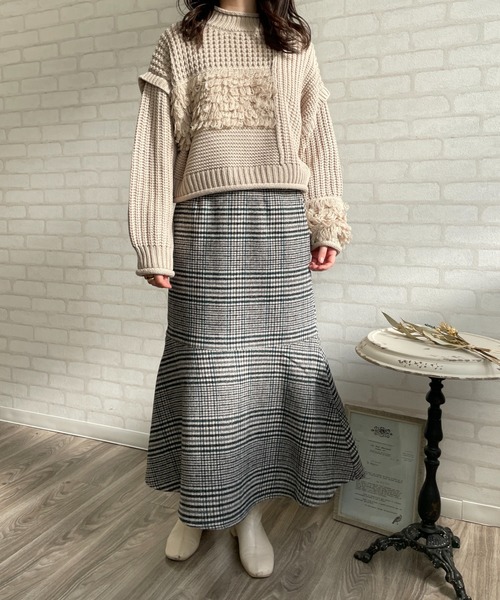 Chiaro(キアロ)の「チェックマーメイドスカート(スカート・レディース・イエロー/オレンジ/グリーン・FREE)」の14枚目の写真