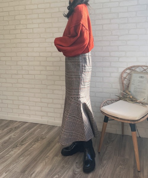 Chiaro(キアロ)の「チェックマーメイドスカート(スカート・レディース・イエロー/オレンジ/グリーン・FREE)」の19枚目の写真