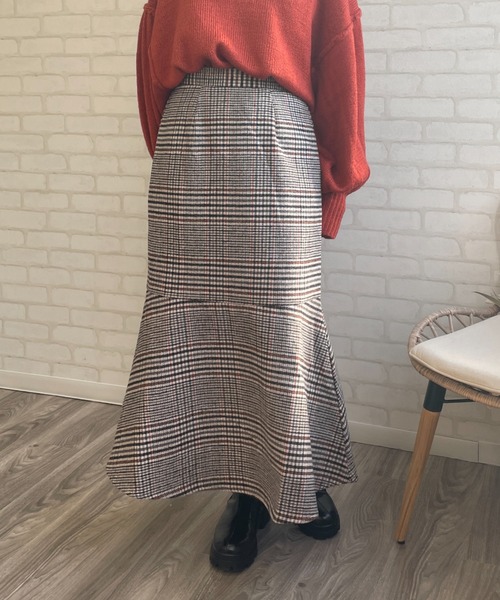 Chiaro(キアロ)の「チェックマーメイドスカート(スカート・レディース・イエロー/オレンジ/グリーン・FREE)」の16枚目の写真