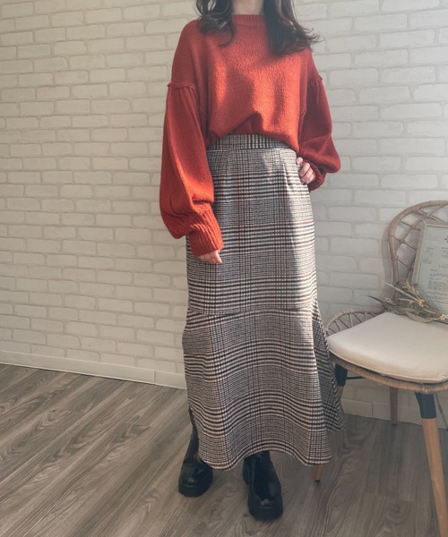 Chiaro(キアロ)の「チェックマーメイドスカート(スカート・レディース・イエロー/オレンジ/グリーン・FREE)」の6枚目の写真