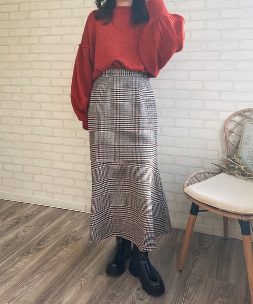 Chiaro(キアロ)の「チェックマーメイドスカート(スカート・レディース・イエロー/オレンジ/グリーン・FREE)」の11枚目の写真