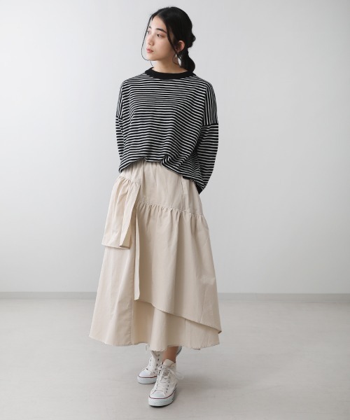 Bou Jeloud(ブージュルード)の「【WEB限定】アシメラッフルスカート(スカート・レディース・ブラック/ベージュ/カーキ・38)」の16枚目の写真