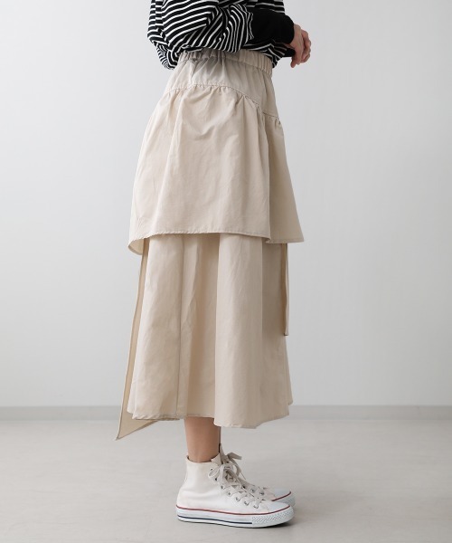 Bou Jeloud(ブージュルード)の「【WEB限定】アシメラッフルスカート(スカート・レディース・ブラック/ベージュ/カーキ・38)」の14枚目の写真