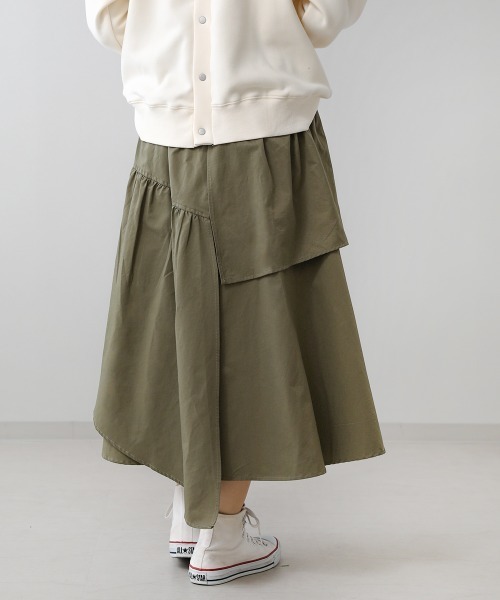 Bou Jeloud(ブージュルード)の「【WEB限定】アシメラッフルスカート(スカート・レディース・ブラック/ベージュ/カーキ・38)」の12枚目の写真
