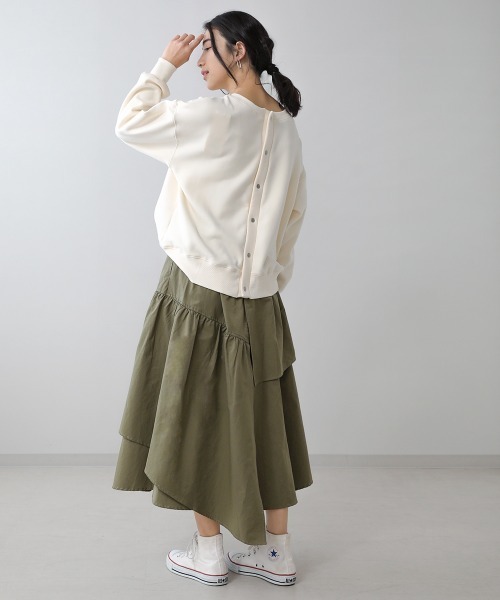 Bou Jeloud(ブージュルード)の「【WEB限定】アシメラッフルスカート(スカート・レディース・ブラック/ベージュ/カーキ・38)」の17枚目の写真