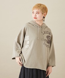 CUBE SUGAR（キューブシュガー）の「裏毛リメイク風長袖グラフィックロゴビッグパーカー（パーカー）」