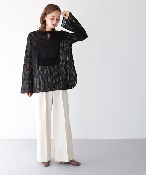 CLEIO(クレイオ)の「【CLEIO】ベルスリーブレースシャツ(シャツ/ブラウス・レディース・テラコッタ/キナリ/ベージュ/ブラウン/ブラック・FREE)」の20枚目の写真