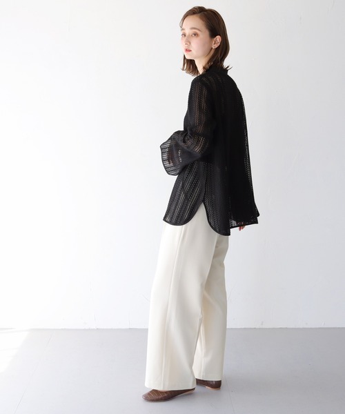 CLEIO(クレイオ)の「【CLEIO】ベルスリーブレースシャツ(シャツ/ブラウス・レディース・テラコッタ/キナリ/ベージュ/ブラウン/ブラック・FREE)」の21枚目の写真