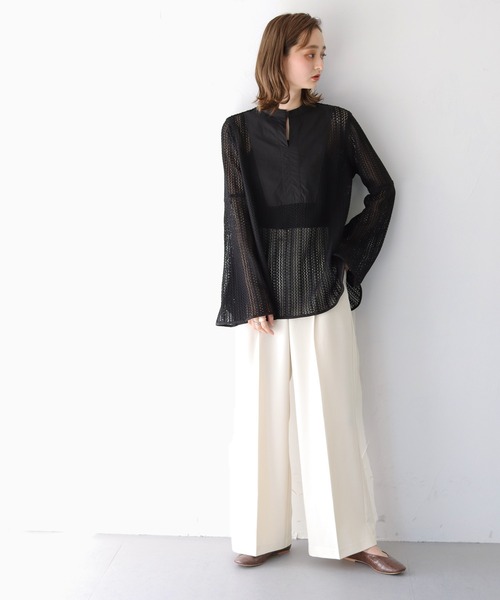 CLEIO(クレイオ)の「【CLEIO】ベルスリーブレースシャツ(シャツ/ブラウス・レディース・テラコッタ/キナリ/ベージュ/ブラウン/ブラック・FREE)」の19枚目の写真