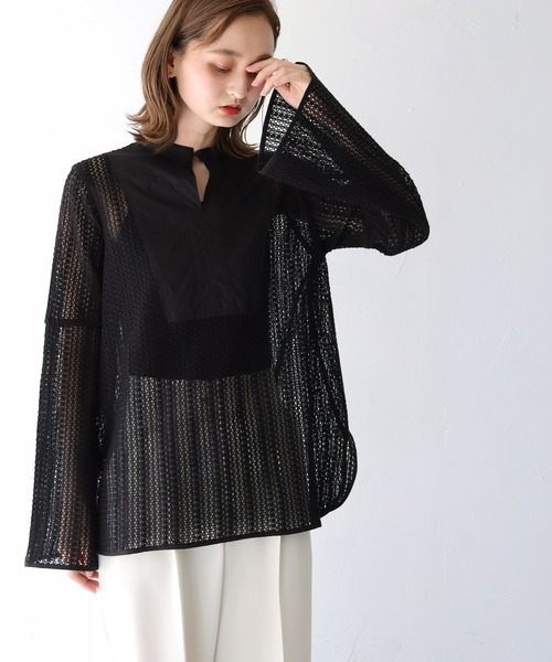 CLEIO(クレイオ)の「【CLEIO】ベルスリーブレースシャツ(シャツ/ブラウス・レディース・テラコッタ/キナリ/ベージュ/ブラウン/ブラック・FREE)」の15枚目の写真