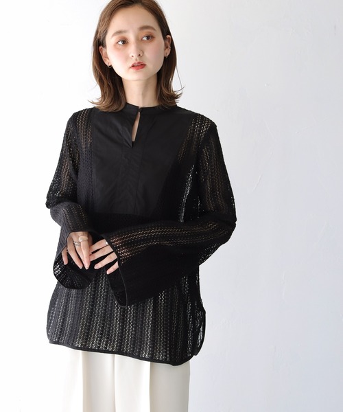 CLEIO(クレイオ)の「【CLEIO】ベルスリーブレースシャツ(シャツ/ブラウス・レディース・テラコッタ/キナリ/ベージュ/ブラウン/ブラック・FREE)」の16枚目の写真