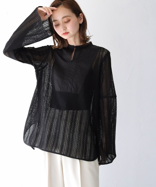 CLEIO(クレイオ)の「【CLEIO】ベルスリーブレースシャツ(シャツ/ブラウス・レディース・テラコッタ/キナリ/ベージュ/ブラウン/ブラック・FREE)」の14枚目の写真