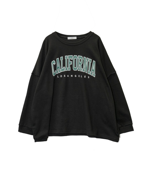 mybae(マイベイ)の「カレッジロゴロンT(Tシャツ/カットソー・レディース・ブラック/グレー/モカ・FREE)」の1枚目の写真