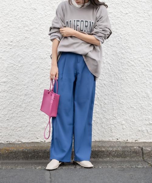 mybae(マイベイ)の「カレッジロゴロンT(Tシャツ/カットソー・レディース・ブラック/グレー/モカ・FREE)」の3枚目の写真