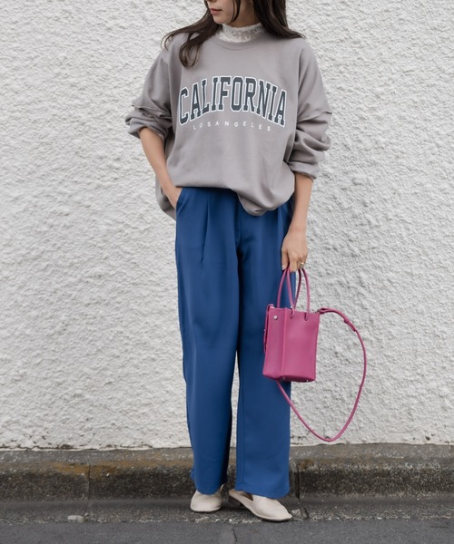 mybae(マイベイ)の「カレッジロゴロンT(Tシャツ/カットソー・レディース・ブラック/グレー/モカ・FREE)」の4枚目の写真