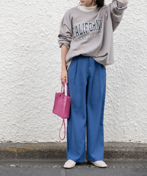 mybae(マイベイ)の「カレッジロゴロンT(Tシャツ/カットソー・レディース・ブラック/グレー/モカ・FREE)」の7枚目の写真