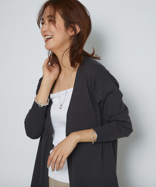 RIVE DROITE（リヴドロワ）の「COOLCOTTONトッパーカーディガン（カーディガン/ボレロ・レディース・チャコールグレー/グレー系その他・FREE）」の14枚目の写真