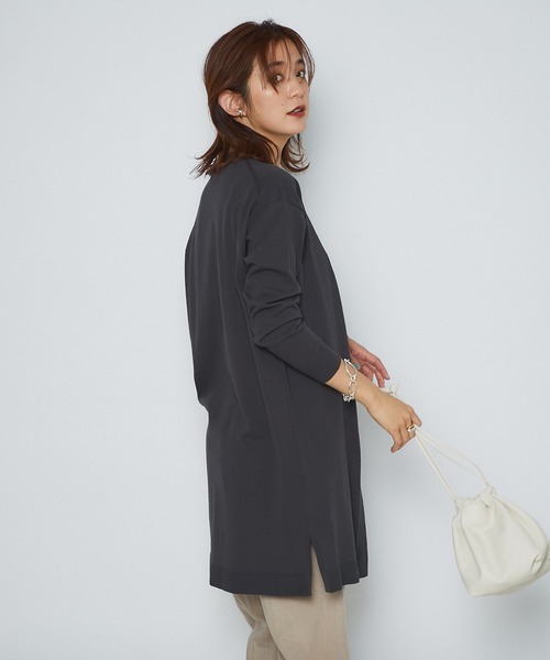 RIVE DROITE（リヴドロワ）の「COOLCOTTONトッパーカーディガン（カーディガン/ボレロ・レディース・チャコールグレー/グレー系その他・FREE）」の11枚目の写真