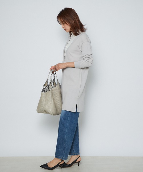 リヴドロワ COOLCOTTONトッパーカーディガン 長袖 綿 グレー 長め リヴドロワ COOLCOTTONトッパーカーディガン 長袖 綿 グレー 長め