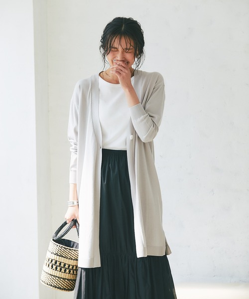 RIVE DROITE（リヴドロワ）の「COOLCOTTONトッパーカーディガン（カーディガン/ボレロ・レディース・チャコールグレー/グレー系その他・FREE）」の20枚目の写真