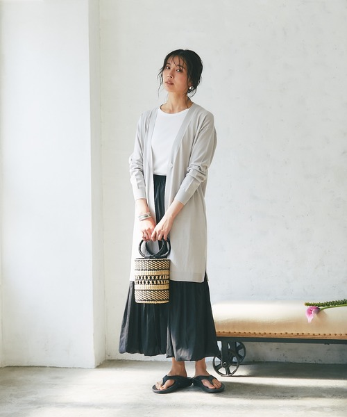 RIVE DROITE（リヴドロワ）の「COOLCOTTONトッパーカーディガン（カーディガン/ボレロ・レディース・チャコールグレー/グレー系その他・FREE）」の21枚目の写真