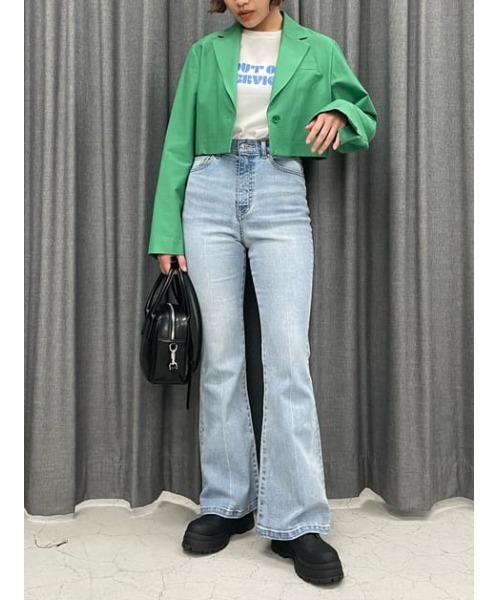 SLY(スライ)の「CROPPED TAILOR JK/クロップテイラージャケット(テーラードジャケット・レディース・グレー/グリーン・FREE)」の11枚目の写真