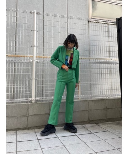 SLY(スライ)の「CROPPED TAILOR JK/クロップテイラージャケット(テーラードジャケット・レディース・グレー/グリーン・FREE)」の5枚目の写真