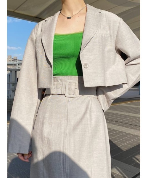 SLY スライ ウエスト ギャザー テイラー ジャケット グレー SLY | WAIST GATHER TAILOR ジャケット (ジャケット ) |SHEL