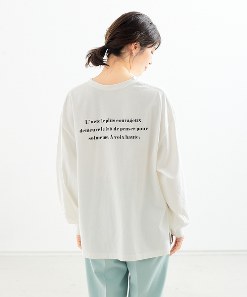 abahouse mavie（アバハウスマヴィ）の「バックロゴロンＴ（Tシャツ/カットソー・レディース・ホワイト/グレイッシュベージュ・フリー）」の21枚目の写真