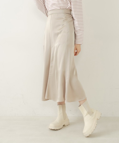OLIVE des OLIVE（オリーブデオリーブ）の「サテンマーメイドスカート（スカート・レディース・ピンク/ベージュ/アイボリー・FREE）」の7枚目の写真
