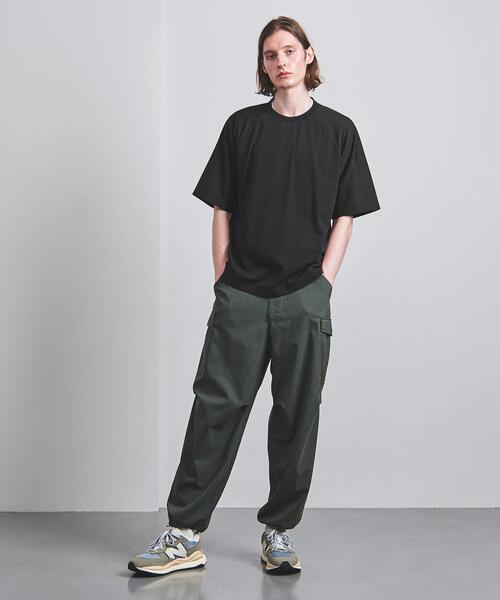 tsuki.s（ツキドットエス）の「＜tsuki.s＞ ラグラン キリカエ クルーネック（Tシャツ/カットソー・メンズ・ブラック/オフホワイト・S/M/L）」の4枚目の写真