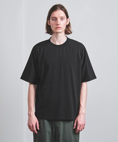 tsuki.s（ツキドットエス）の「＜tsuki.s＞ ラグラン キリカエ クルーネック（Tシャツ/カットソー・メンズ・ブラック/オフホワイト・S/M/L）」の6枚目の写真