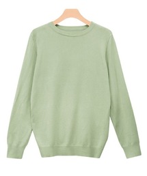 シルクタッチウォッシャブルニット クルーネック