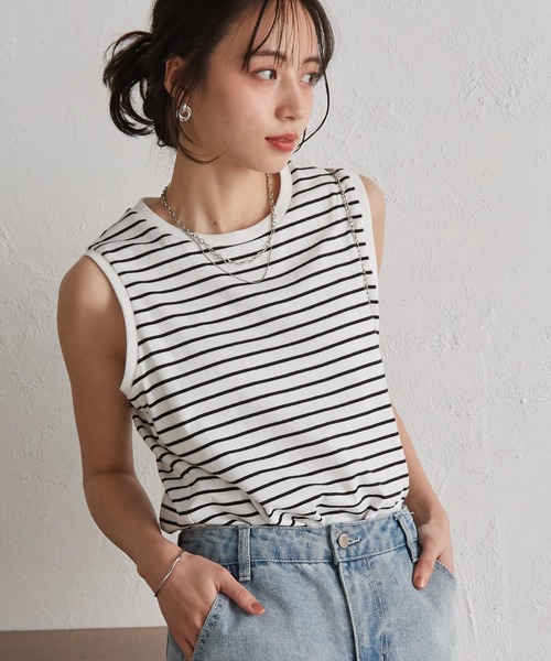 RANAN（ラナン）の「〈Beautiful Cotton　綿100％〉UVカット/接触冷感　ラウンドヘム無地タンクトップ　ロング丈（タンクトップ・レディース・ブラック/オフホワイト/モカ/ライトグレー/グリーン/ダークブラウン/オレンジ/チャコール/パープル/その他・M/L/LL）」の10枚目の写真