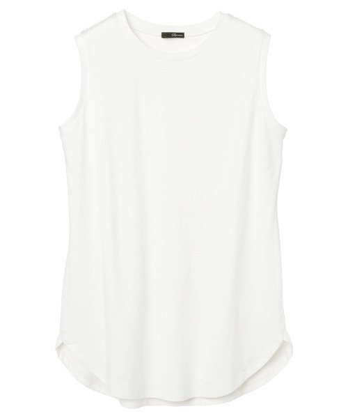 RANAN（ラナン）の「〈Beautiful Cotton　綿100％〉UVカット/接触冷感　ラウンドヘム無地タンクトップ　ロング丈（タンクトップ・レディース・ブラック/オフホワイト/モカ/ライトグレー/グリーン/ダークブラウン/オレンジ/チャコール/パープル/その他・M/L/LL）」の11枚目の写真