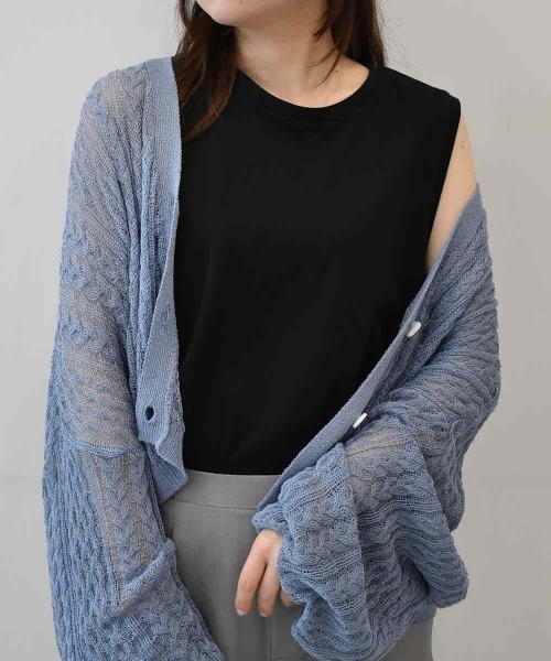 RANAN（ラナン）の「〈Beautiful Cotton　綿100％〉UVカット/接触冷感　ラウンドヘム無地タンクトップ　ロング丈（タンクトップ・レディース・ブラック/オフホワイト/モカ/ライトグレー/グリーン/ダークブラウン/オレンジ/チャコール/パープル/その他・M/L/LL）」の21枚目の写真