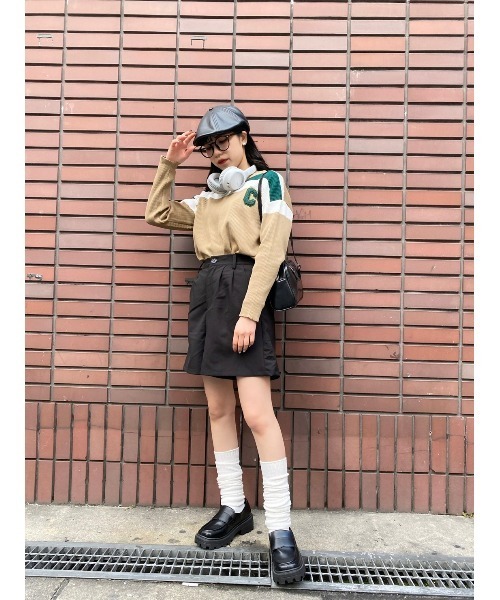 WC（ダブル シー）の「イニシャルワッペン配色ニット（ニット/セーター・レディース・グリーン/ホワイト/ベージュ・FREE）」の20枚目の写真